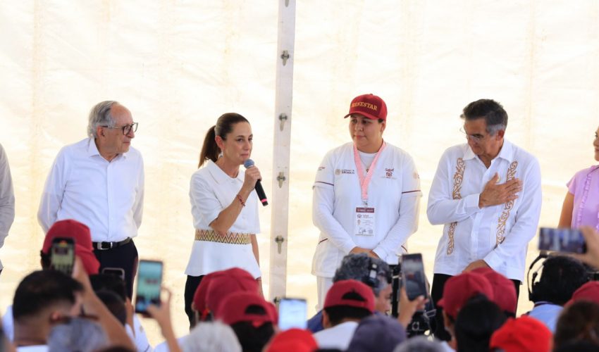 Claudia Sheinbaum pone en marcha en Tamaulipas programa Casa por Casa y reconoce labor del gobernador Américo Villarreal
