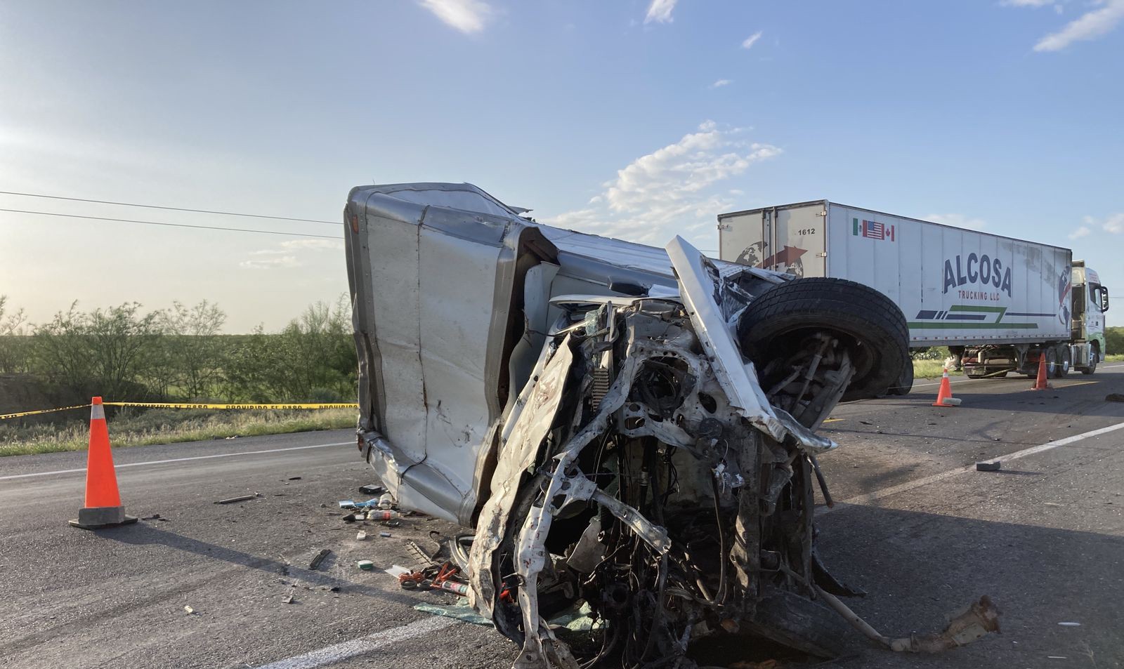Choque de frente deja persona muerta en carretera Monterrey-Laredo