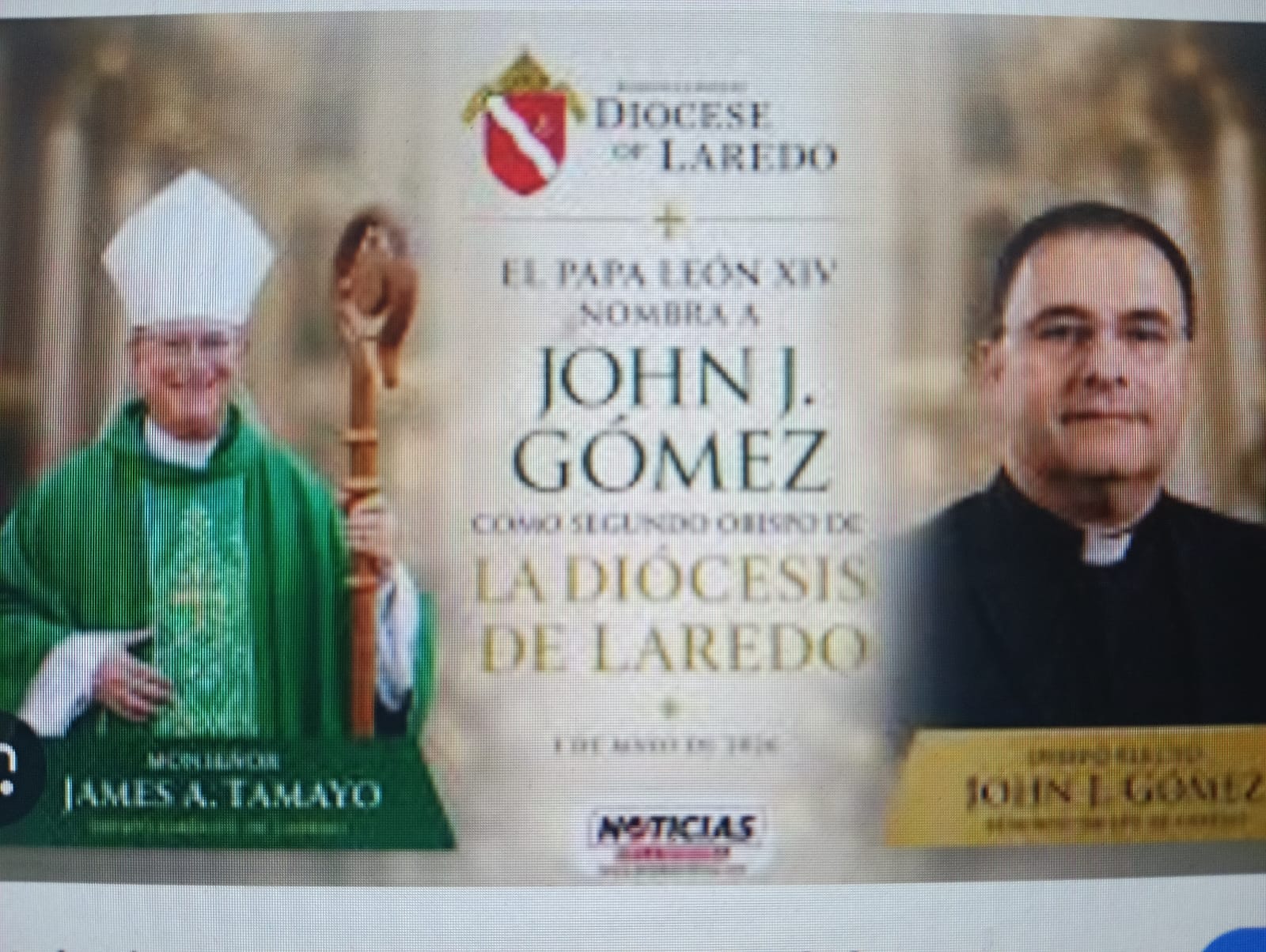 Diócesis de Laredo, Texas, cambia de obispo; Jhon Gómez sustituye a James Tamayo
