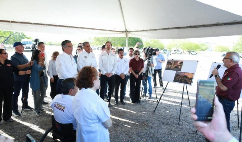 Gobierno de Américo coloca primera piedra de Estación Segura parque cultural “La Escondida” en Reynosa